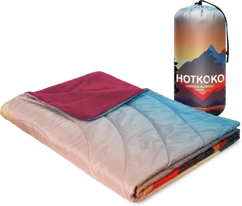 hotkoko Hooded Stadium Blanket, Waterproof Fleece Wearable Camping Blanket - Image 3